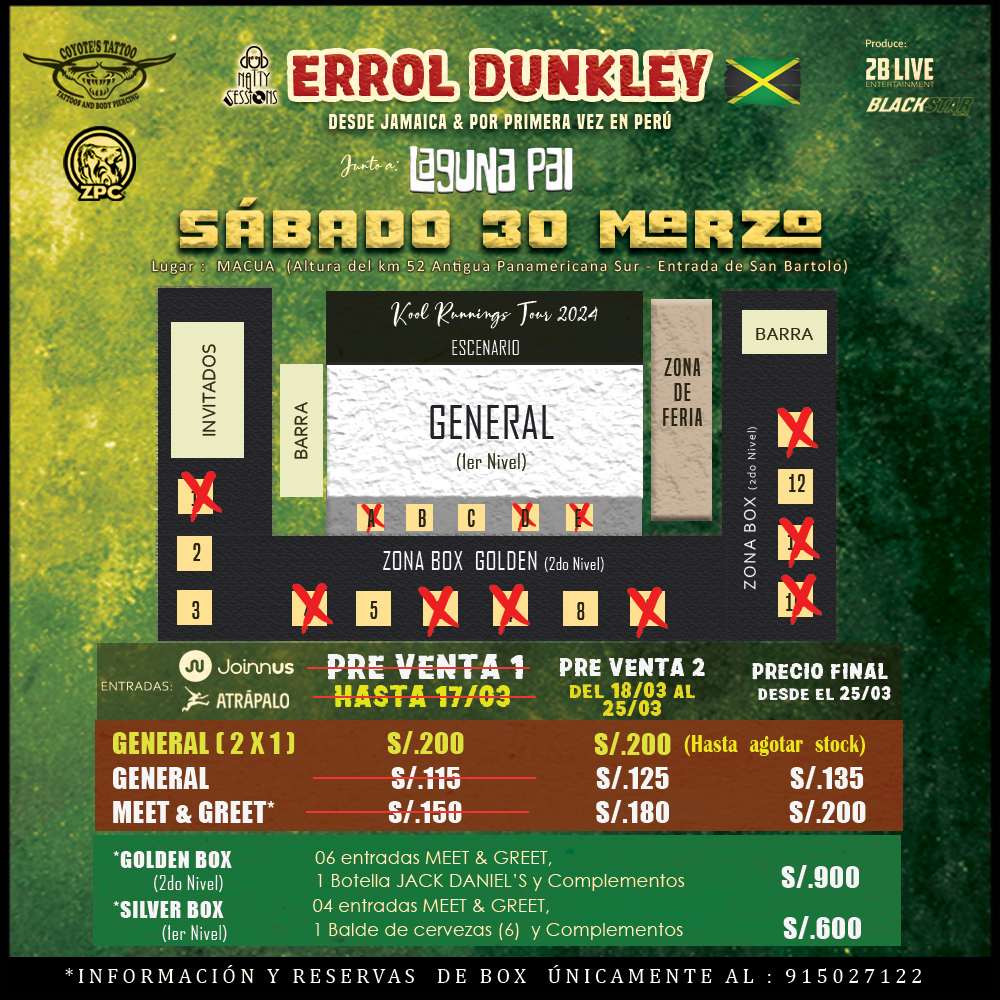 PRECIOS ACTUALIZADOS ERROL DUNKLEY